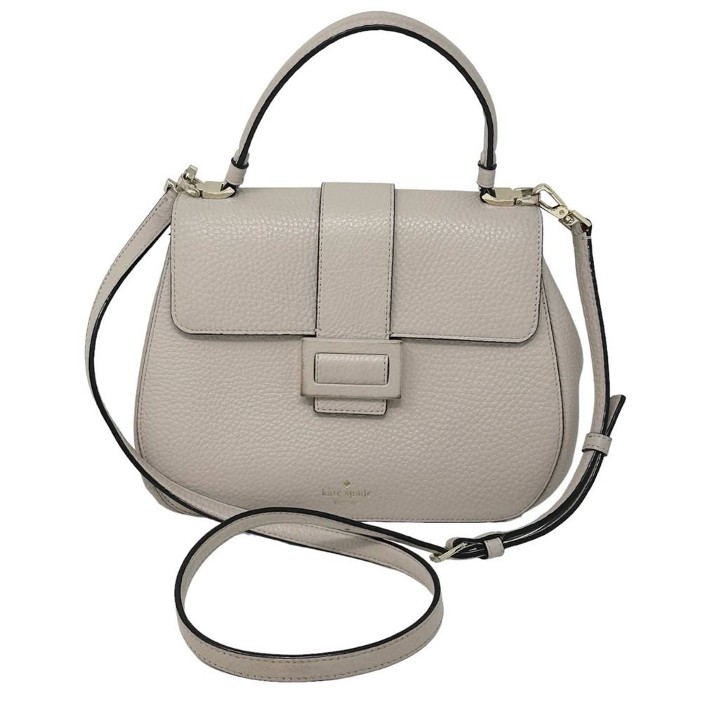 Kate Spade Carlyle Street Justina Warm Marshmallow Satchel Crossbody Leather